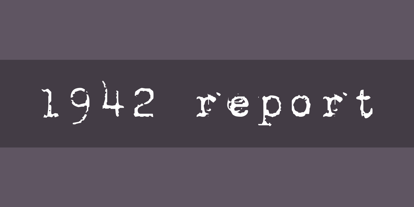 Beispiel einer 1942 report Regular-Schriftart